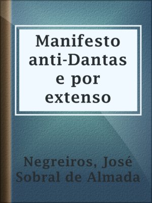 cover image of Manifesto anti-Dantas e por extenso